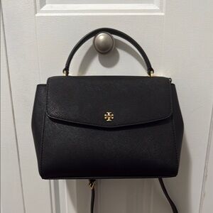 Black Tory Burch Top Handle Crossbody 10 x 7.5 inches 3 inches wide on sides